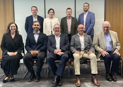 Photo: The new APIBC Executive Committee at the AGM in Brisbane on 21 November. (Sitting from left): Sophie Boucaut, William Blank, Simon Gorman, Andrew Morris, Frank Yourn (Executive Director). (Standing L-R): Jeremy Grennell, Danielle Bailly, Steven Hillyard, Luke Jackson. Picture: Dev Nadkarni
