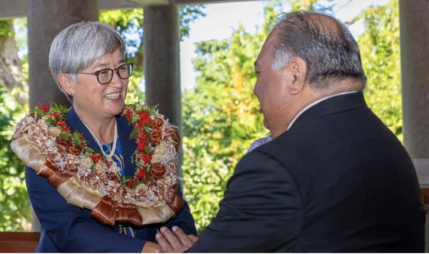 Penny Wong, Australian Foreign Minister meets Baron Waqa, the Pacific Islands Forum General Secretary. Pic Courtesy Talamua Online.