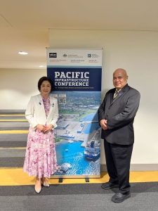 Japan’s Parliamentary Vice-Minister for Foreign Affairs, Ikuina Akiko with Tuvalu Prime Minister Feleti Teo at the conference. Photo: supplied